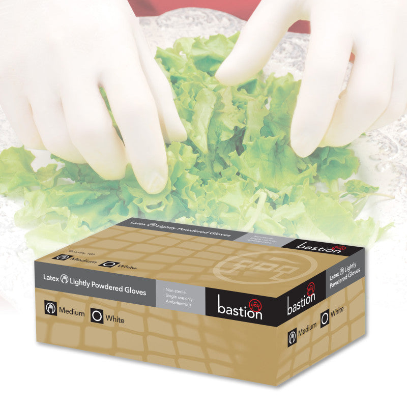 Bastion White Latex Powdered Gloves
