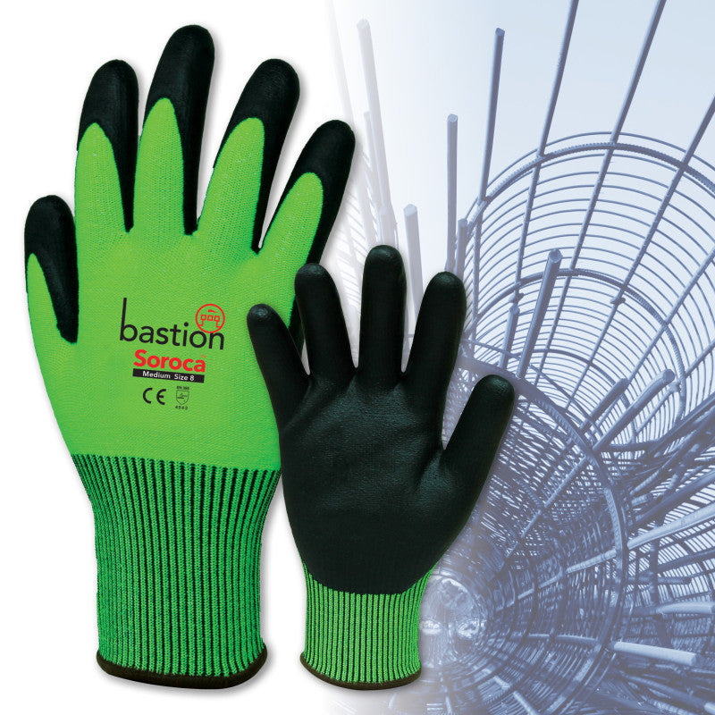 Bastion Soroca Cut-5 Hi-Vis Nitrile Gloves