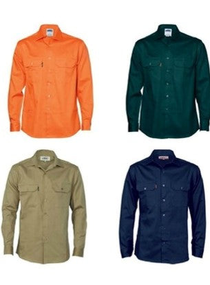 DNC Cotton Drill Long Sleeve Work Shirt 3202