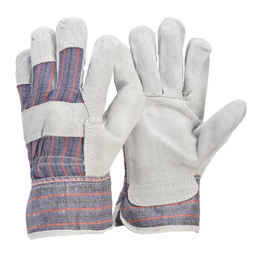 Saferite Candy Stripped Split Leather Gloves